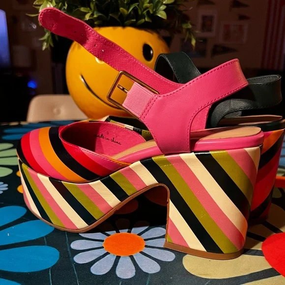Charlotte Stone Multicolor Striped Platform Shoes - Picture 5 of 7